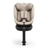 A beige and black child car seat is shown from the front on a white background. Náhľad obrázku produktu