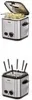 Two images of a silver mini deep fryer and fondue pot. Produktbild-Vorschau