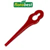 A red plastic trimmer blade with a logo above it. Produktbild-Vorschau