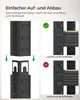 Diagrams showing how to assemble and disassemble a shelf unit. Produktbild-Vorschau