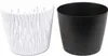 A white decorative planter pot and a black inner pot are shown side-by-side against a white background. Anteprima dell’immagine prodotto