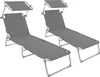 Two grey sun loungers with adjustable canopies are shown against a white background. Náhled obrázku produktu