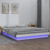 Massivholzbett mit LEDs Weiß 140x190 cm Produktbild-Vorschau 2