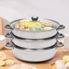 Parní hrnec – třípatrový parní hrnec – nerezová ocel – na Náhled obrázku produktu 4