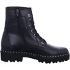 A black leather boot with laces and gold eyelets, set against a white background. Produktbild-Vorschau