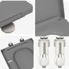 A collage of four close-up images showing different parts and components of a toilet seat. Náhľad obrázku produktu