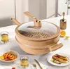 Wok con coperchio e inserto per la cottura a vapore, wok Anteprima dell’immagine prodotto 2
