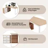 Collage of images and text highlighting features of a desk. Voir les images du produit