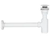 A white bathroom siphon with a pop-up drain mechanism, shown against a white background. Anteprima dell’immagine prodotto