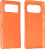 Two orange phone cases are shown side-by-side against a white background. Produktbild-Vorschau