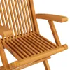 Gartenstühle mit Weinroten Kissen 8 Stk. Massivholz Teak Produktbild-Vorschau 4