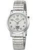 A close-up studio shot of a silver analog-digital watch with a white face. Anteprima dell’immagine prodotto