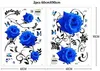 Wandtattoo Blau Rosen Ranke XL Blumen Wandaufkleber Produktbild-Vorschau 6