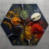 Uhr hexagonal 40 cm Glas Geräuschlos schwarze Zeiger - Produktbild-Vorschau 1