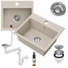 Granitan - Granitspüle - Küchenspüle - 42x45x15 cm - Beige Produktbild-Vorschau 1