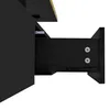 A close-up view of an open drawer on a black piece of furniture, showing the drawer slides and screws. Voir les images du produit