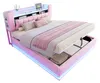 Lit tapissier 180 x 200 cm avec éclairage LED, ports USB et Voir les images du produit 9