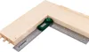 A digital angle gauge and ruler are placed on a wooden corner joint. Produktbild-Vorschau