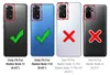 A collage of four phone cases showing compatibility information. Produktbild-Vorschau