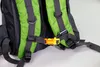 Close-up view of the lower back straps and buckle of a backpack. Náhled obrázku produktu