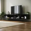 SONNI TV-Schränke Schwarz Hochglanz hängend holz 200 x 40 x Produktbild-Vorschau 3
