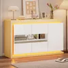 Merax Hochglanze Sideboard mit 3 Türen und 4 Fächer, Produktbild-Vorschau 3