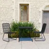 vidaXL 3-tlg. Garten-Essgruppe Poly Rattan und Glas -  Produktbild-Vorschau 2