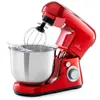A red stand mixer with a silver bowl and whisk attachment is shown against a white background. Produktbild-Vorschau