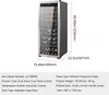 A wine cooler with dimensions and product specifications displayed. Produktbild-Vorschau