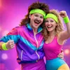 3 in 1 Schweißband neongrün Set mit Stirnband – Accessoire Produktbild-Vorschau 5
