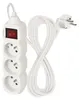 Prodlužovací kabel 5 m / 3 zásuvky / s vypínačem / bílý / PVC / 1 mm2 Náhled obrázku produktu