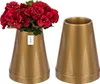 2 x Vaas, flesvormig, goudkleurig, grafische conus, 25x20 Productafbeelding-voorbeeld 1