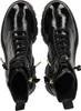 A top-down view of a pair of black patent leather boots. Produktbild-Vorschau