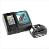 A Makita battery charger and a Makita battery are shown on a white background. Produktbild-Vorschau