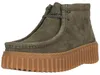 CLARKS Schnürschuhe Torhill Moss Dark Green Nub mit Produktbild-Vorschau 1