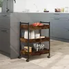 vidaXL Kuchyňský vozík kouřový dub 50x30x70 cm materiál na Náhled obrázku produktu 4