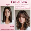 Clip-in pony van echt haar, dunne, donkerbruine pony, 10 Productafbeelding-voorbeeld 2