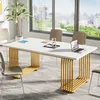 A modern conference table with gold metal legs in an office setting. Anteprima dell’immagine prodotto