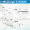 A white foldable pool seat is shown with dimensions indicated by lines and text. Podgląd zdjęcia produktu