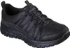A black Skechers women's sneaker is shown from a side-angle on a white background. Produktbild-Vorschau