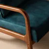 Poltrona scandinava in velluto e legno di hevea tinto noce Anteprima dell’immagine prodotto 5