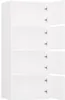 A white cabinet with four doors, two of which are open. Voir les images du produit