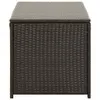 A brown poly rattan garden box with a gray lid, shown from the front against a white background. Náhled obrázku produktu