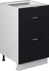 Küchenunterschrank Vicco Fame-Line Schwarz gestreift 50 cm Produktbild-Vorschau 1