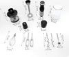 A collection of hand mixer and blender attachments with dimensions labeled. Náhľad obrázku produktu