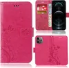 A collage of images showing a pink phone case with a floral and butterfly design. Produktbild-Vorschau