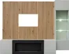 A modern living room wall unit with a fireplace and display cabinet. Produktbild-Vorschau