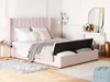 BELIANI Polsterbett Pastellrosa 160 x 200 cm aus Samtstoff Produktbild-Vorschau 2