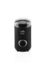A black coffee grinder with a clear lid, shown from the front on a white background. Náhled obrázku produktu