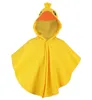 Kinder Kostüm Ente – gelber Fleece Poncho mit Kapuze – Produktbild-Vorschau 7